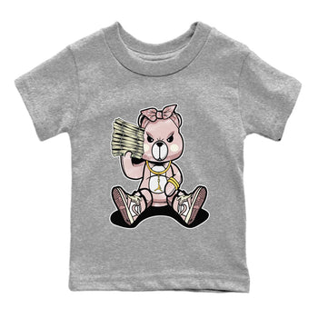 Air Jordan 1 Washed Pink Sneaker Match Tees Bad Baby Bear Sneaker Tees Air Jordan 1 High OG WMNS Washed Pink Sneaker Release Tees Kids Shirts Heather Grey 2