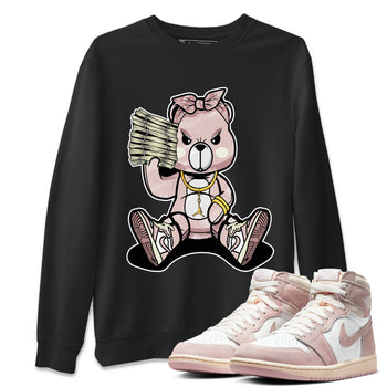 Air Jordan 1 Washed Pink Sneaker Match Tees Bad Baby Bear Sneaker Tees Air Jordan 1 High OG WMNS Washed Pink Sneaker Release Tees Unisex Shirts Black 1
