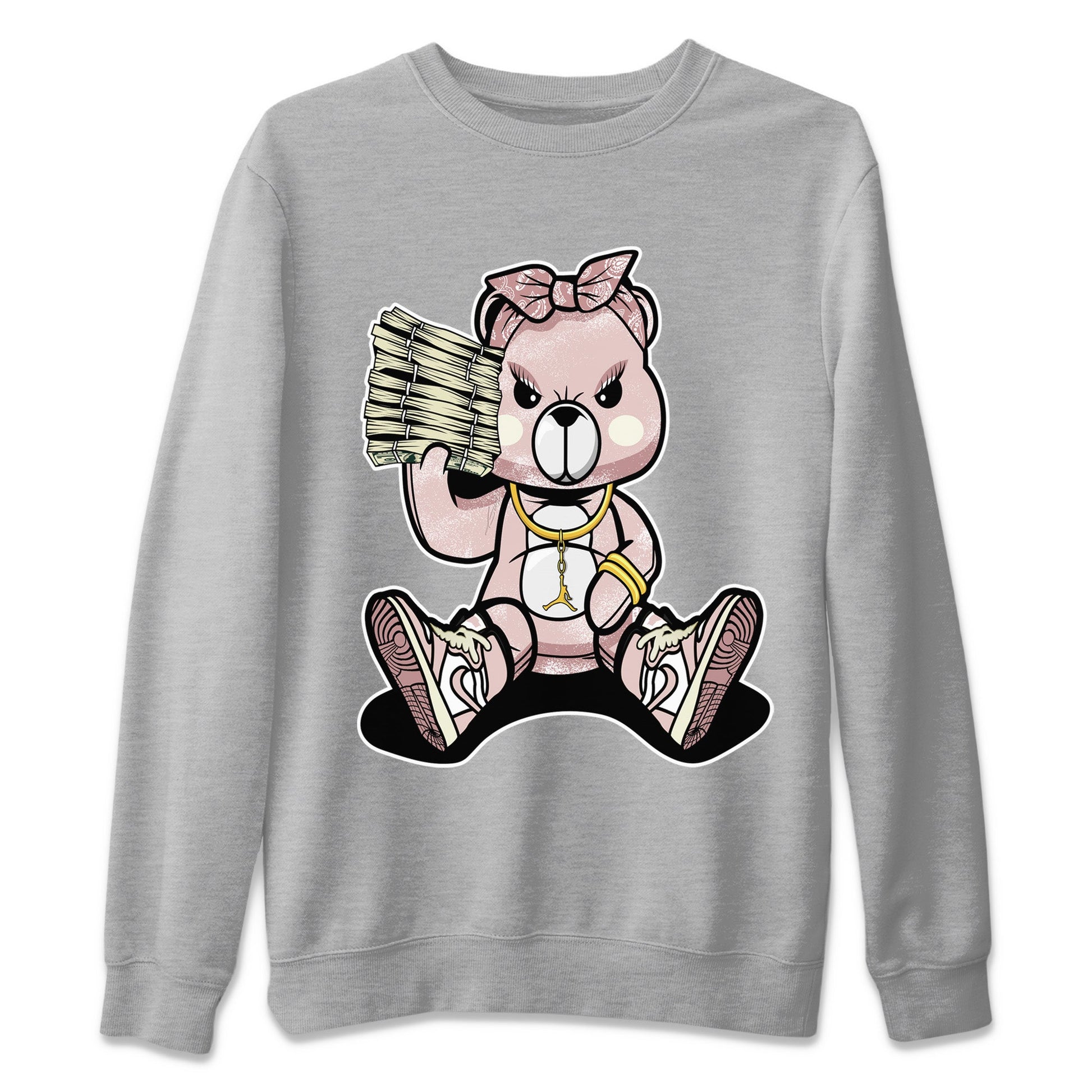 Air Jordan 1 Washed Pink Sneaker Match Tees Bad Baby Bear Sneaker Tees Air Jordan 1 High OG WMNS Washed Pink Sneaker Release Tees Unisex Shirts Heather Grey 2