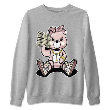 Air Jordan 1 Washed Pink Sneaker Match Tees Bad Baby Bear Sneaker Tees Air Jordan 1 High OG WMNS Washed Pink Sneaker Release Tees Unisex Shirts Heather Grey 2