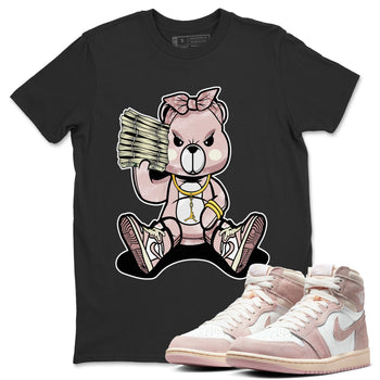 Air Jordan 1 Washed Pink Sneaker Match Tees Bad Baby Bear Sneaker Tees Air Jordan 1 High OG WMNS Washed Pink Sneaker Release Tees Unisex Shirts Black 1