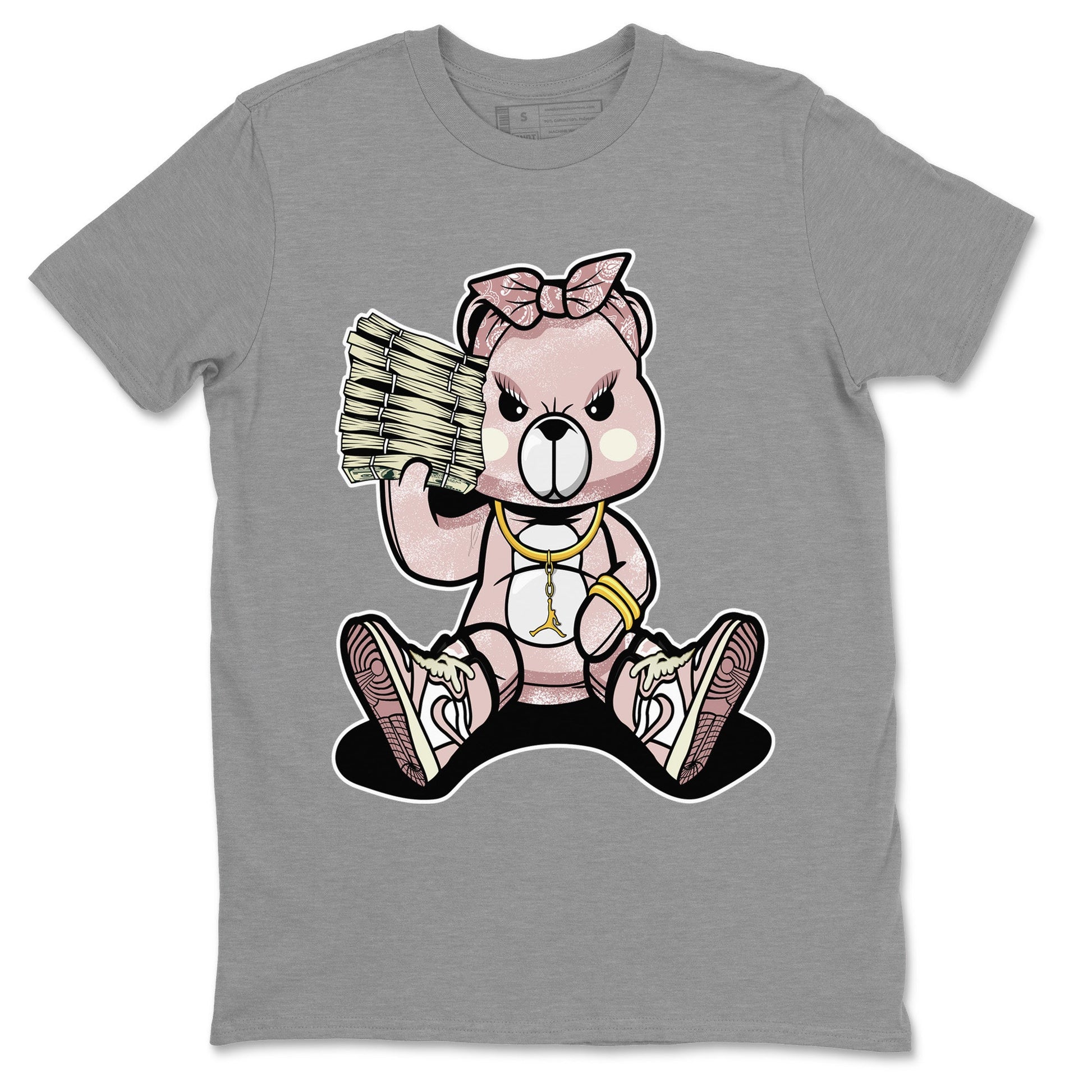 Air Jordan 1 Washed Pink Sneaker Match Tees Bad Baby Bear Sneaker Tees Air Jordan 1 High OG WMNS Washed Pink Sneaker Release Tees Unisex Shirts Heather Grey 2