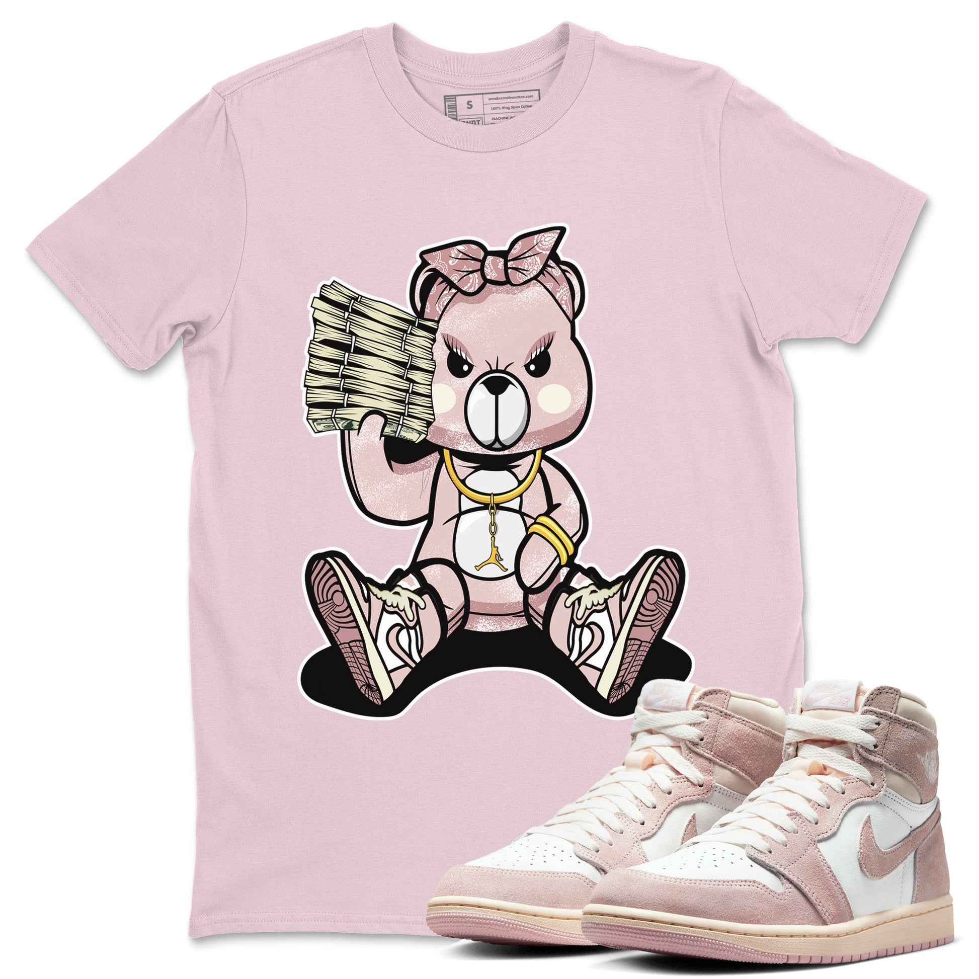 Air Jordan 1 Washed Pink Sneaker Match Tees Bad Baby Bear Sneaker Tees Air Jordan 1 High OG WMNS Washed Pink Sneaker Release Tees Unisex Shirts Pink 1