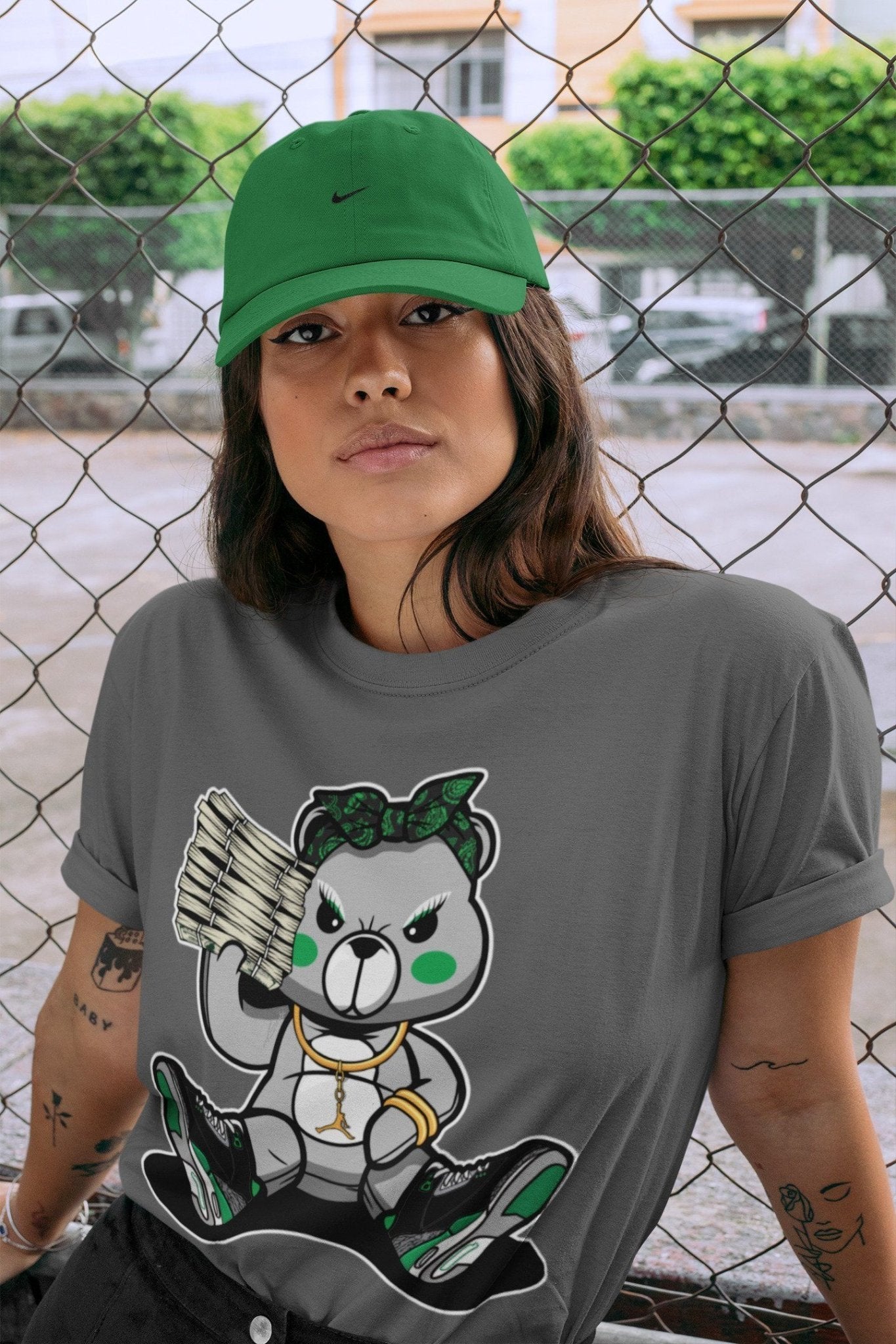 Jordan 3 Pine Green Sneaker Match Tees Bad Baby Bear Sneaker Tees Jordan 3 Pine Green Sneaker Release Tees Unisex Shirts