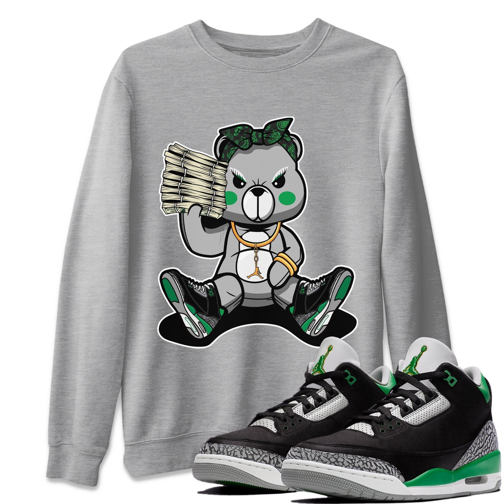 Jordan 3 Pine Green Sneaker Match Tees Bad Baby Bear Sneaker Tees Jordan 3 Pine Green Sneaker Release Tees Unisex Shirts