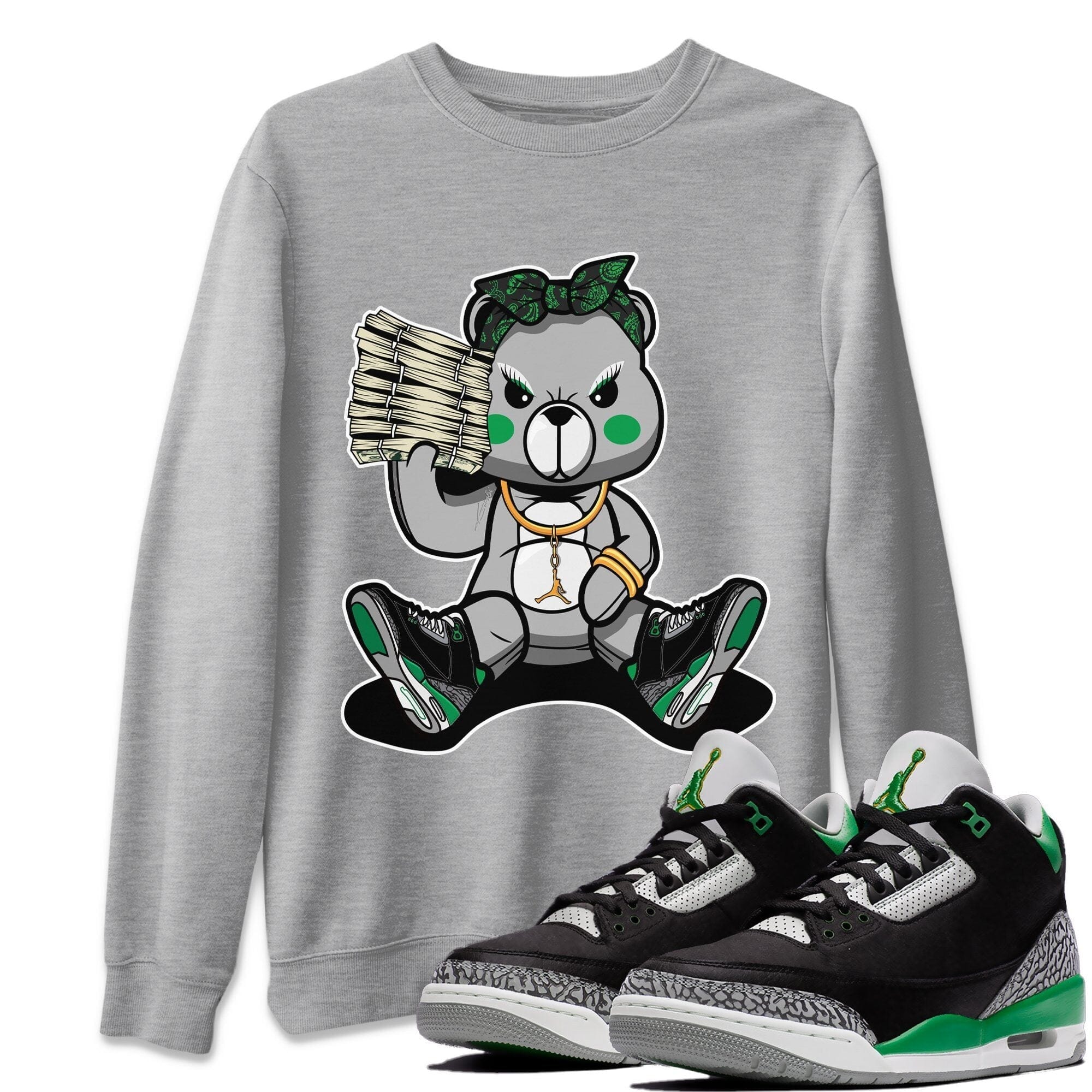 Jordan 3 Pine Green Sneaker Match Tees Bad Baby Bear Sneaker Tees Jordan 3 Pine Green Sneaker Release Tees Unisex Shirts