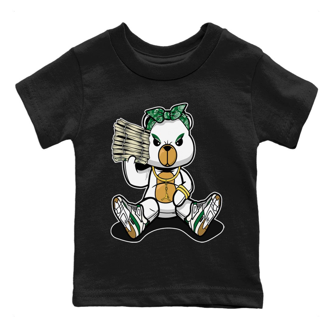 Air Jordan 4 Pine Green Bad Baby Bear Baby and Kids Sneaker Tees Nike SB Air Jordan 4 Pine Green Kids Sneaker Tees Washing and Care Tip