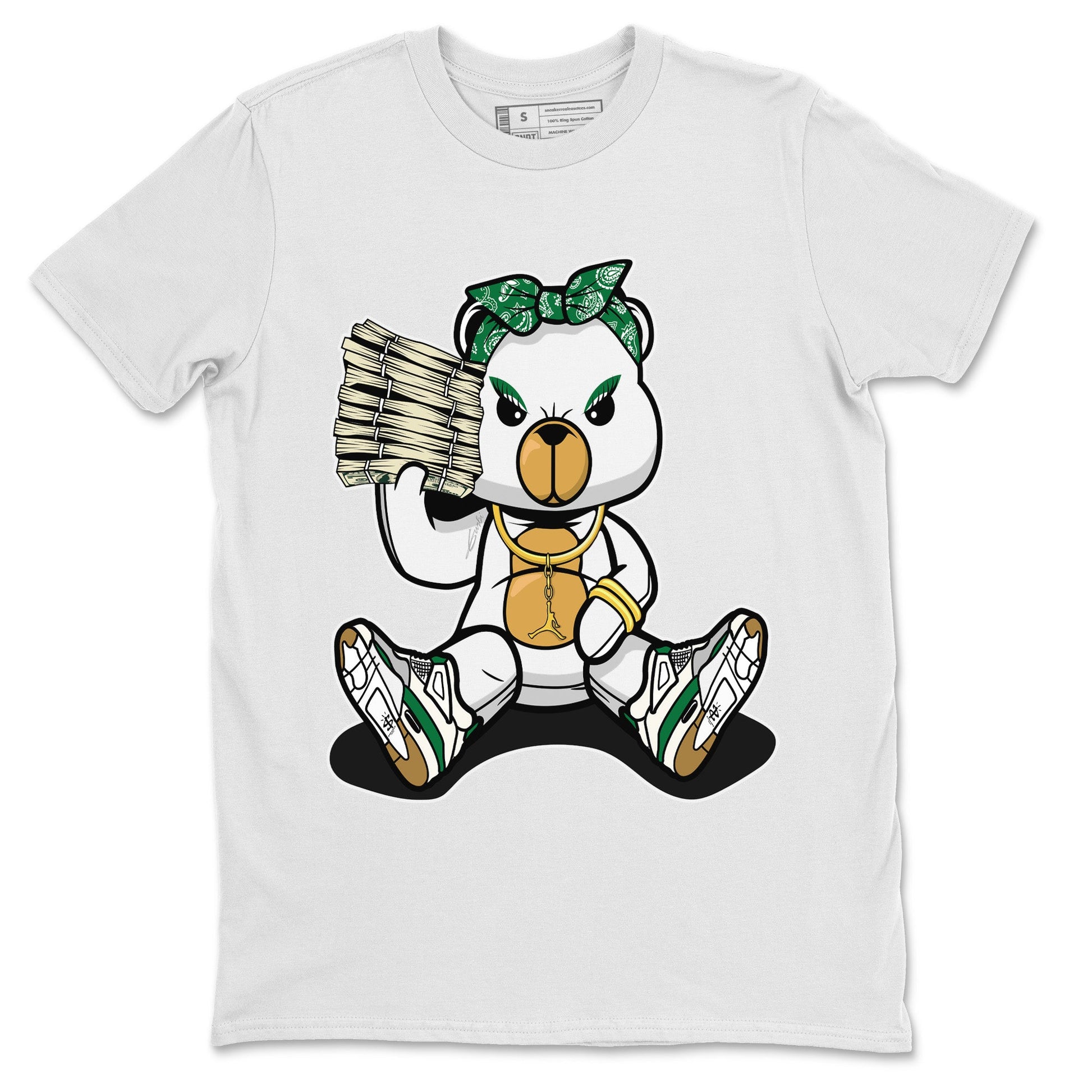 Air Jordan 4 Pine Green Sneaker Match Tees Bad Baby Bear Sneaker Tees Nike SB Air Jordan 4 Pine Green Sneaker Release Tees Unisex Shirts White 2