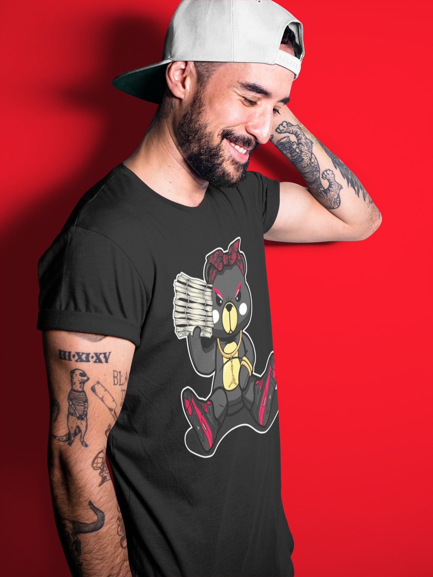 Jordan 4 Red Thunder Sneaker Match Tees Bad Baby Bear Sneaker Tees Jordan 4 Red Thunder Sneaker Release Tees Unisex Shirts