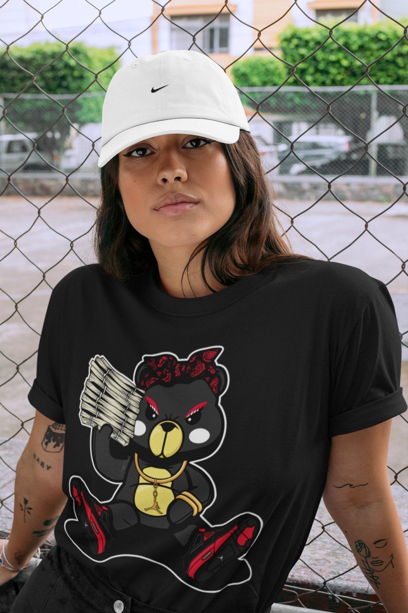 Jordan 4 Red Thunder Sneaker Match Tees Bad Baby Bear Sneaker Tees Jordan 4 Red Thunder Sneaker Release Tees Unisex Shirts