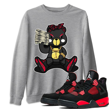 Jordan 4 Red Thunder Sneaker Match Tees Bad Baby Bear Sneaker Tees Jordan 4 Red Thunder Sneaker Release Tees Unisex Shirts