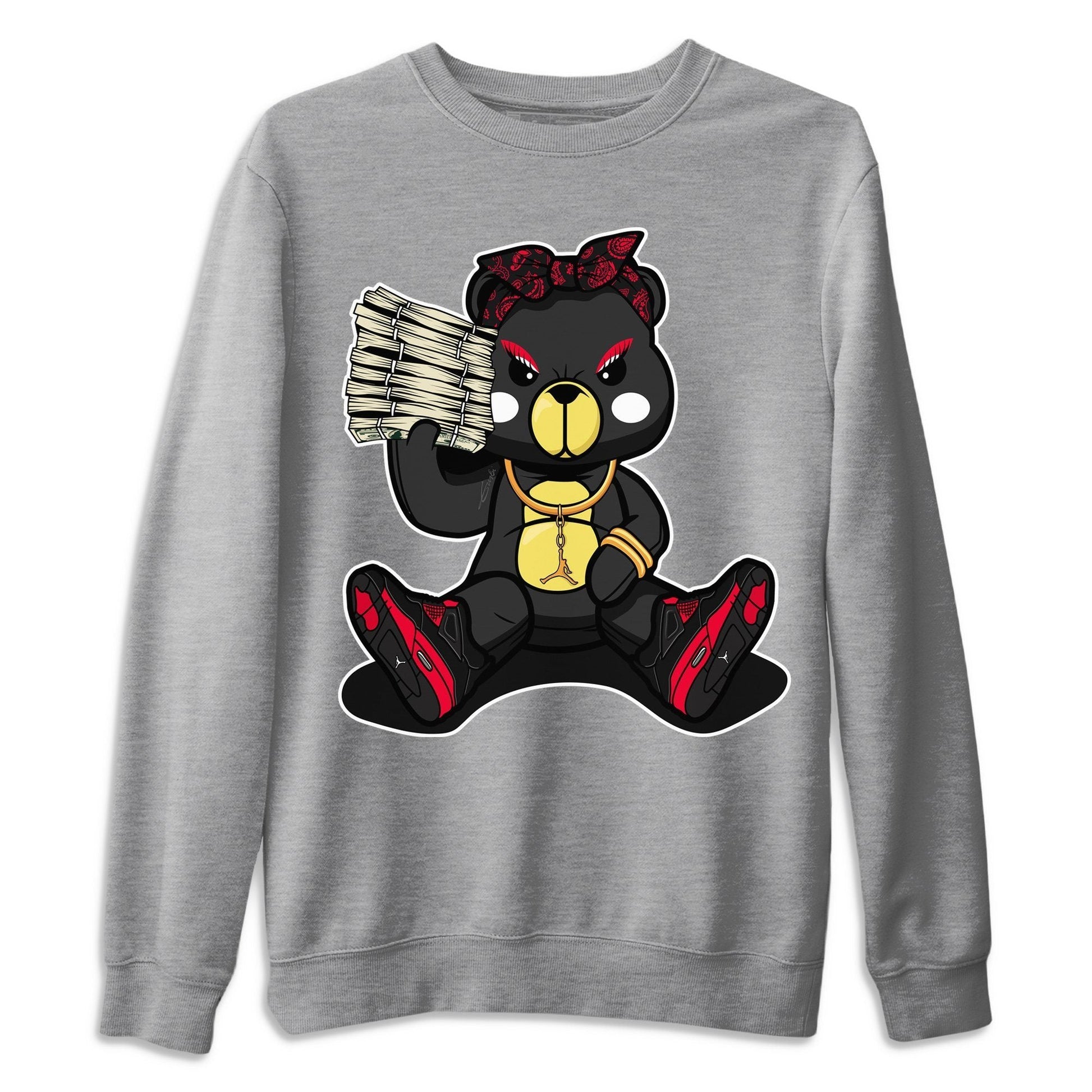 Jordan 4 Red Thunder Sneaker Match Tees Bad Baby Bear Sneaker Tees Jordan 4 Red Thunder Sneaker Release Tees Unisex Shirts