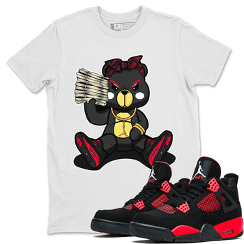 Jordan 4 Red Thunder Sneaker Match Tees Bad Baby Bear Sneaker Tees Jordan 4 Red Thunder Sneaker Release Tees Unisex Shirts