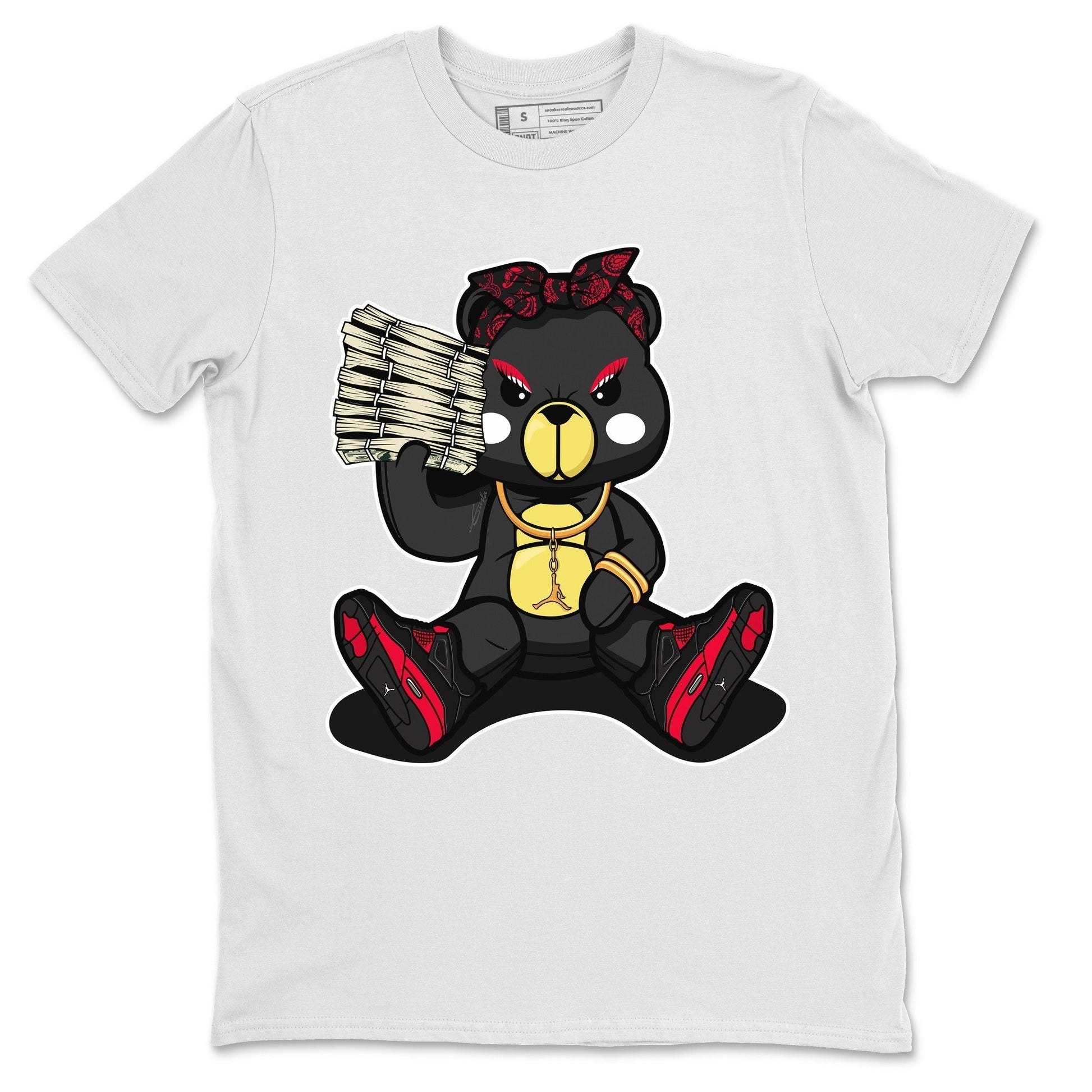 Jordan 4 Red Thunder Sneaker Match Tees Bad Baby Bear Sneaker Tees Jordan 4 Red Thunder Sneaker Release Tees Unisex Shirts