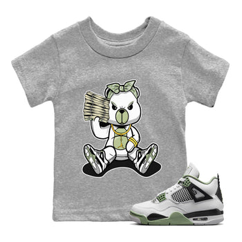 Jordan 4 Seafoam Sneaker Match Tees Bad Baby Bear Sneaker Tees Jordan 4 Seafoam Sneaker Release Tees Kids Shirts