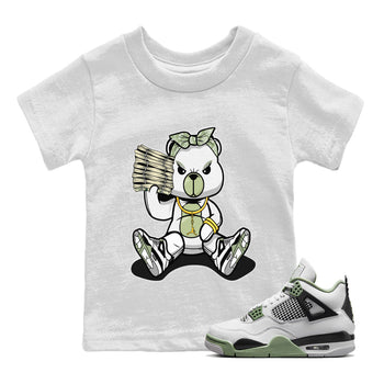 Jordan 4 Seafoam Sneaker Match Tees Bad Baby Bear Sneaker Tees Jordan 4 Seafoam Sneaker Release Tees Kids Shirts