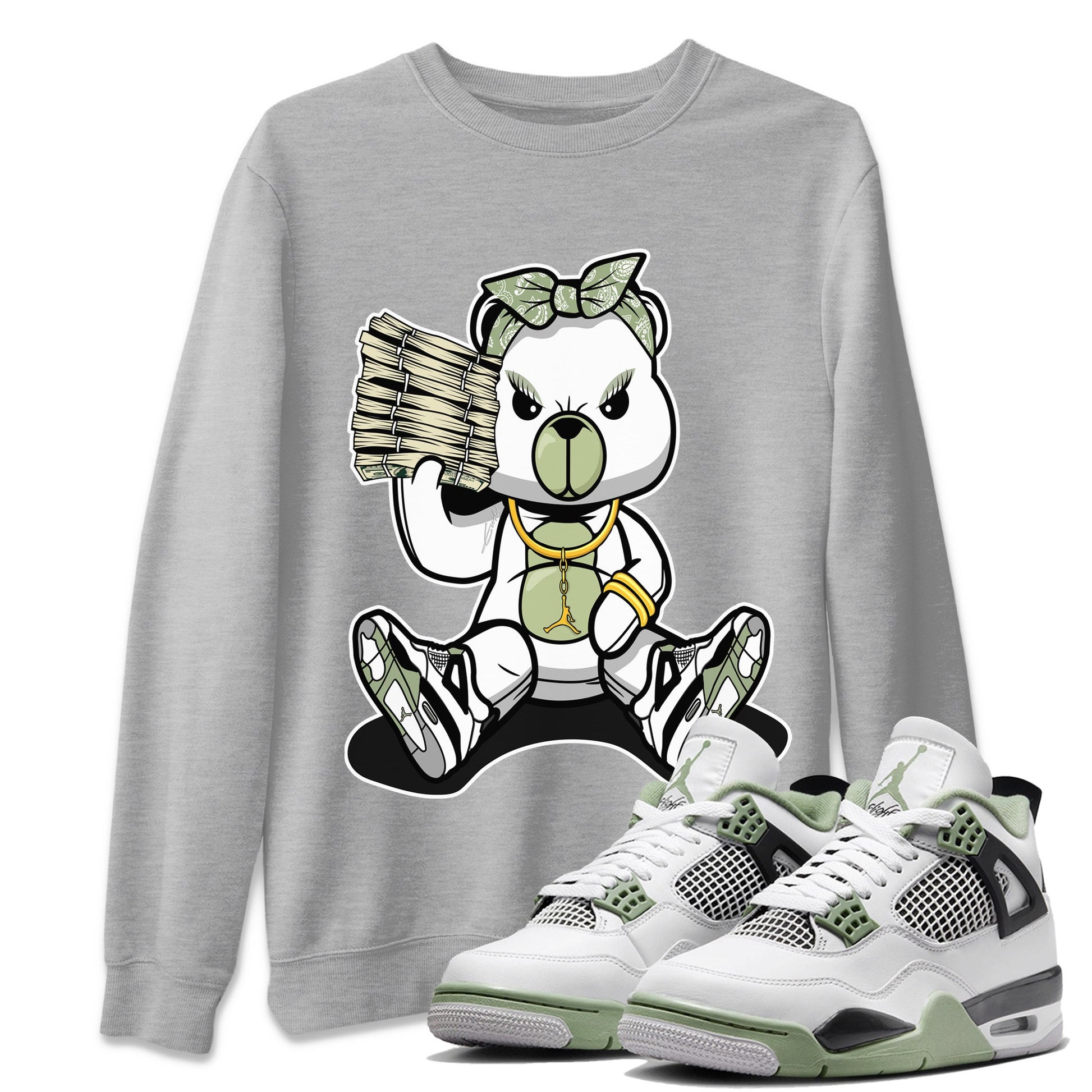 Jordan 4 Seafoam Sneaker Match Tees Bad Baby Bear Sneaker Tees Jordan 4 Seafoam Sneaker Release Tees Unisex Shirts