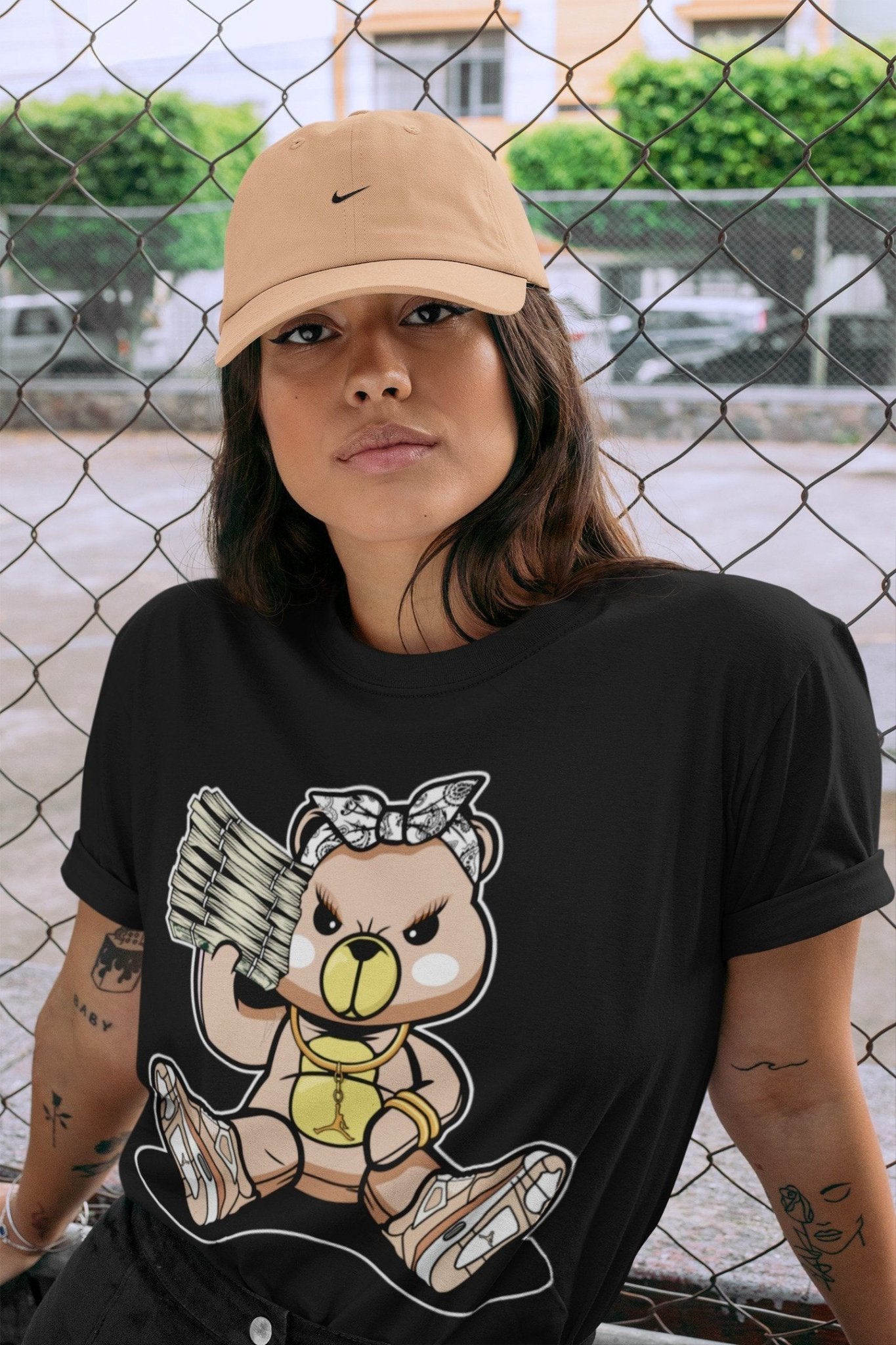 Jordan 4 Shimmer Sneaker Match Tees Bad Baby Bear Sneaker Tees Jordan 4 Shimmer Sneaker Release Tees Unisex Shirts