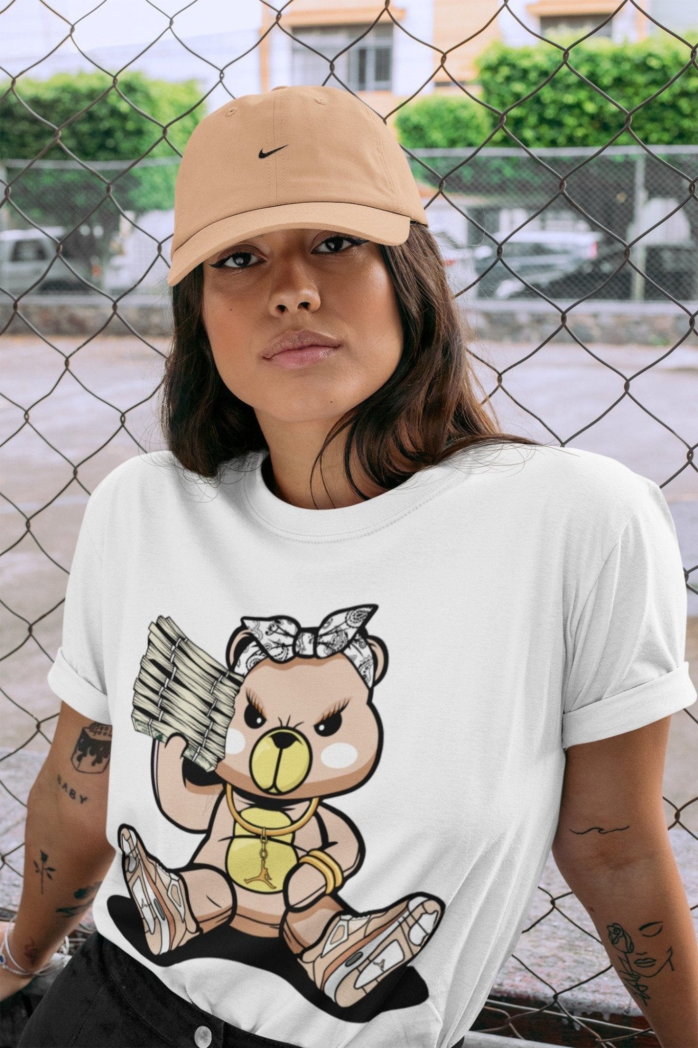 Jordan 4 Shimmer Sneaker Match Tees Bad Baby Bear Sneaker Tees Jordan 4 Shimmer Sneaker Release Tees Unisex Shirts