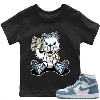 Jordan 1 Denim Sneaker Match Tees Bad Baby Bear Sneaker Tees Jordan 1 Denim Sneaker Release Tees Kids Shirts