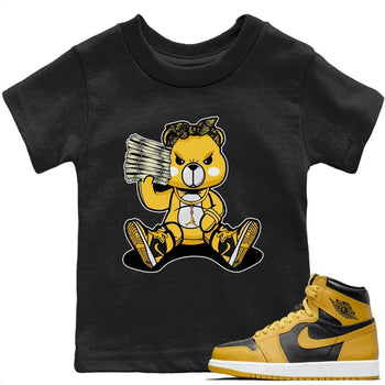 Jordan 1 Pollen Sneaker Match Tees Bad Baby Bear Sneaker Tees Jordan 1 Pollen Sneaker Release Tees Kids Shirts