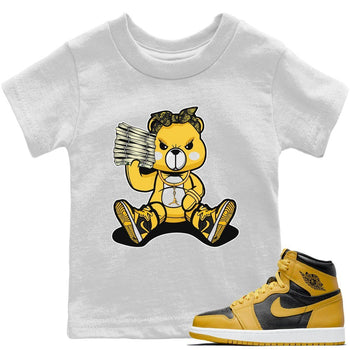 Jordan 1 Pollen Sneaker Match Tees Bad Baby Bear Sneaker Tees Jordan 1 Pollen Sneaker Release Tees Kids Shirts