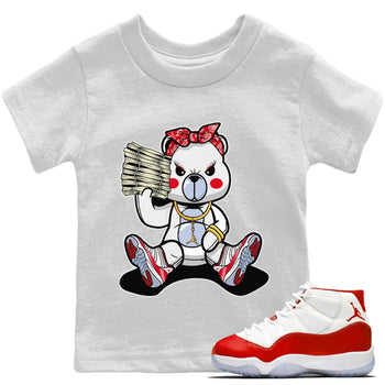Jordan 11 Cherry Sneaker Match Tees Bad Baby Bear Sneaker Tees Jordan 11 Cherry Sneaker Release Tees Kids Shirts