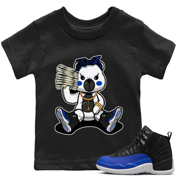 Jordan 12 Hyper Royal Sneaker Match Tees Bad Baby Bear Sneaker Tees Jordan 12 Hyper Royal Sneaker Release Tees Kids Shirts