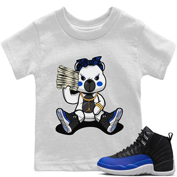 Jordan 12 Hyper Royal Sneaker Match Tees Bad Baby Bear Sneaker Tees Jordan 12 Hyper Royal Sneaker Release Tees Kids Shirts