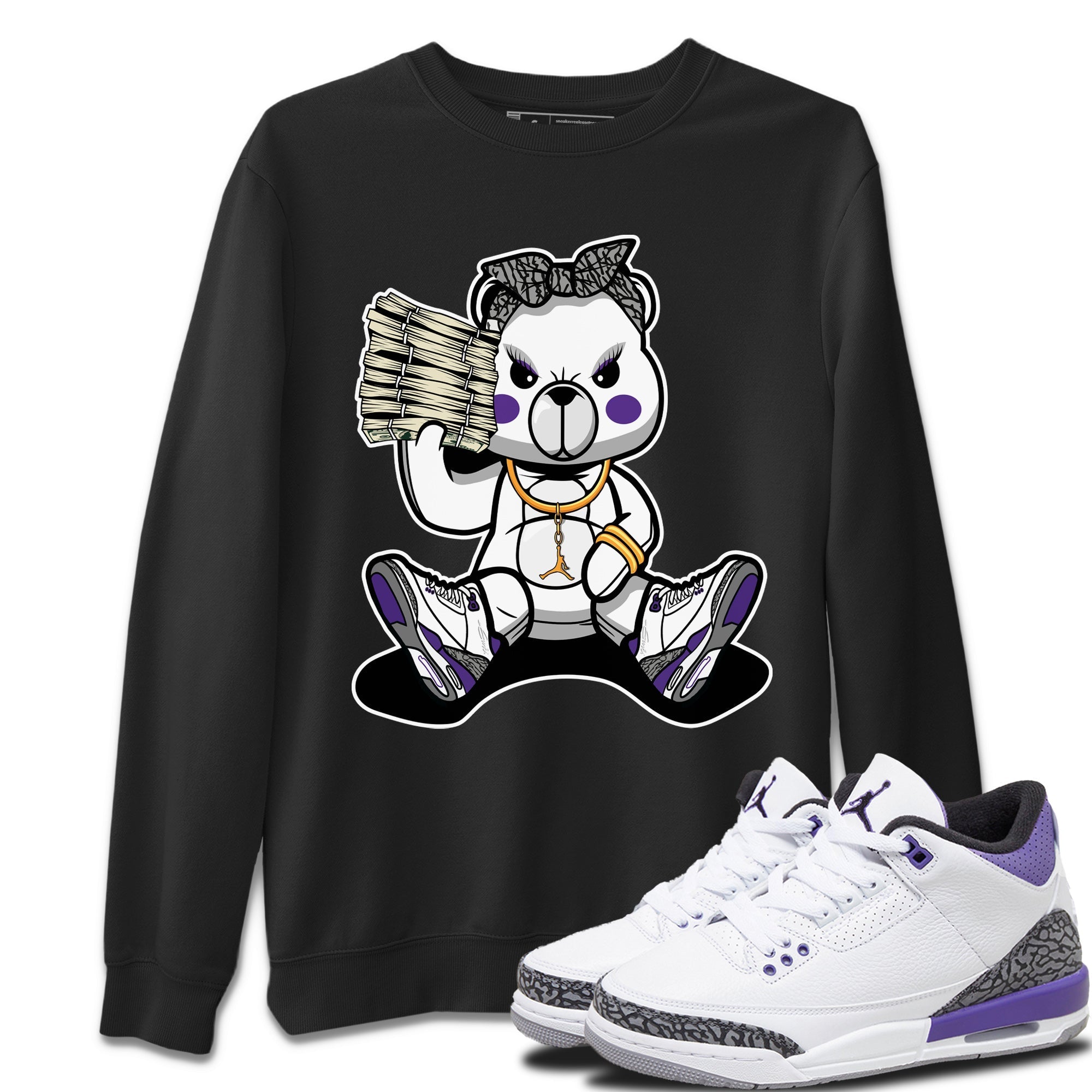 Jordan 3 Dark Iris Sneaker Match Tees Bad Baby Bear Sneaker Tees Jordan 3 Dark Iris Sneaker Release Tees Unisex Shirts