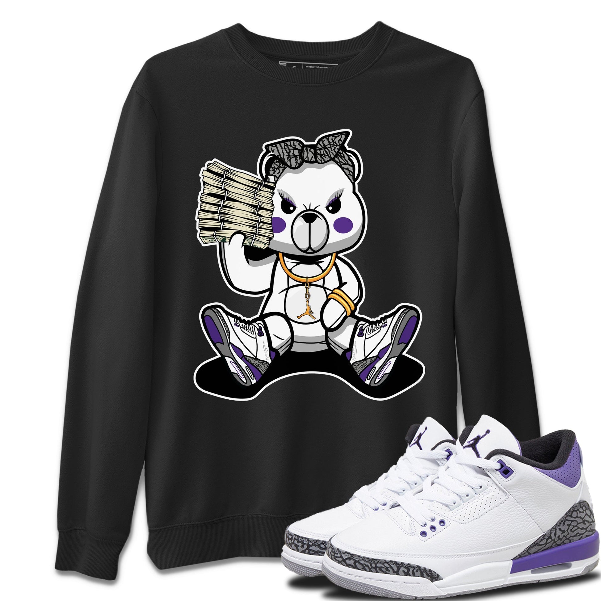 Jordan 3 Dark Iris Sneaker Match Tees Bad Baby Bear Sneaker Tees Jordan 3 Dark Iris Sneaker Release Tees Unisex Shirts