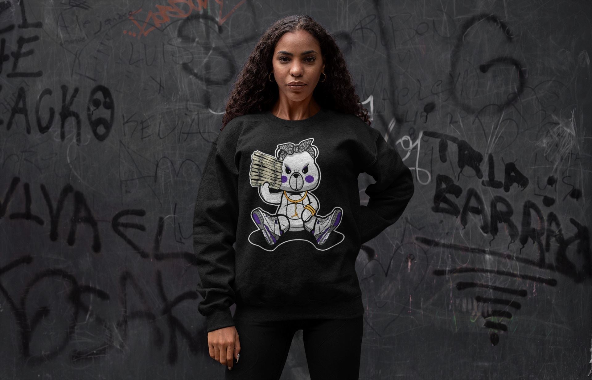 Jordan 3 Dark Iris Sneaker Match Tees Bad Baby Bear Sneaker Tees Jordan 3 Dark Iris Sneaker Release Tees Unisex Shirts