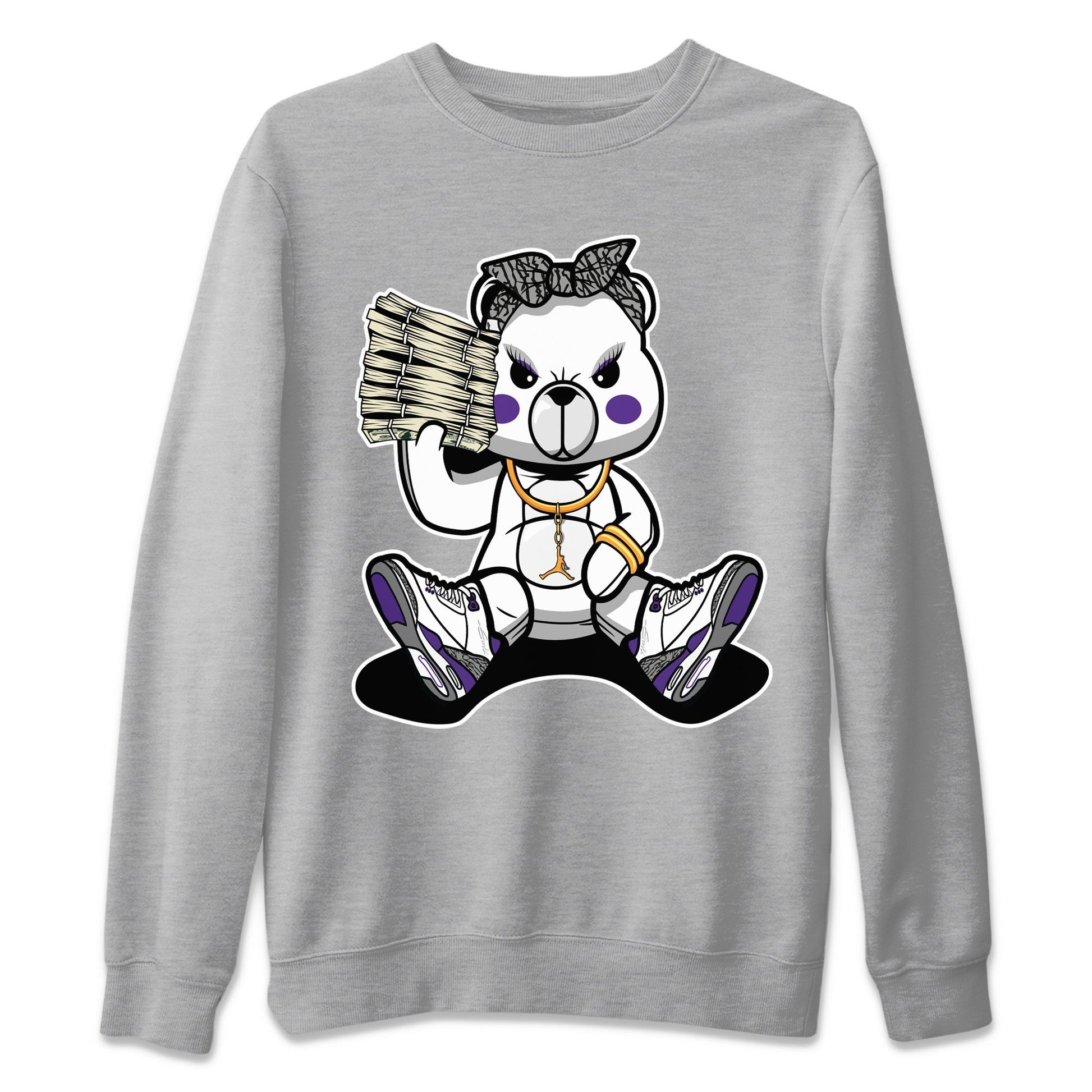 Jordan 3 Dark Iris Sneaker Match Tees Bad Baby Bear Sneaker Tees Jordan 3 Dark Iris Sneaker Release Tees Unisex Shirts