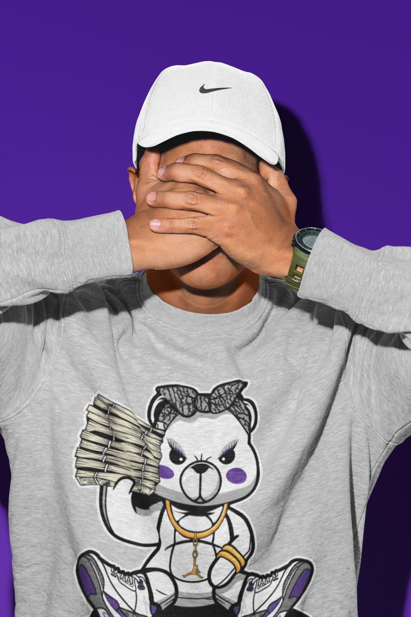 Jordan 3 Dark Iris Sneaker Match Tees Bad Baby Bear Sneaker Tees Jordan 3 Dark Iris Sneaker Release Tees Unisex Shirts