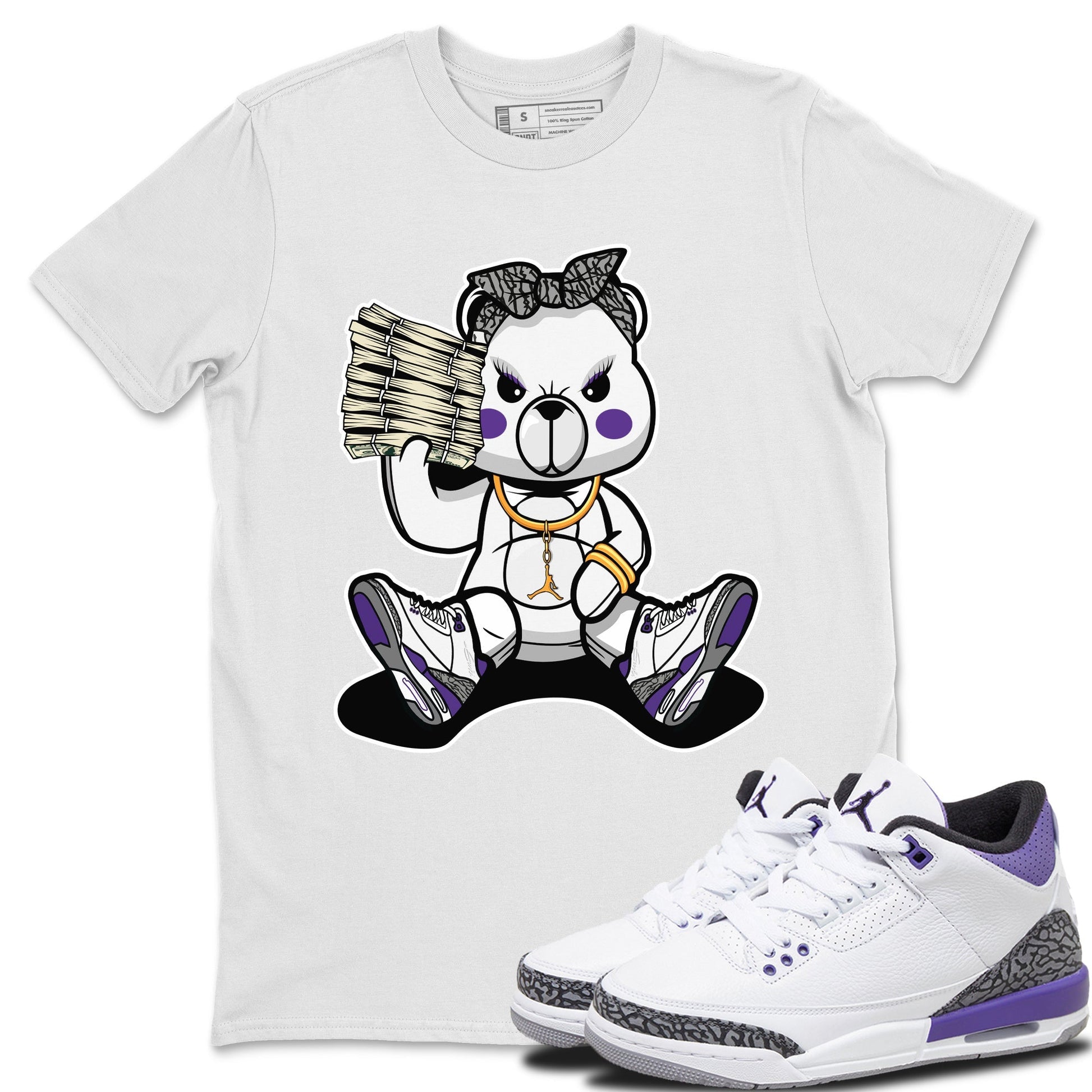 Jordan 3 Dark Iris Sneaker Match Tees Bad Baby Bear Sneaker Tees Jordan 3 Dark Iris Sneaker Release Tees Unisex Shirts