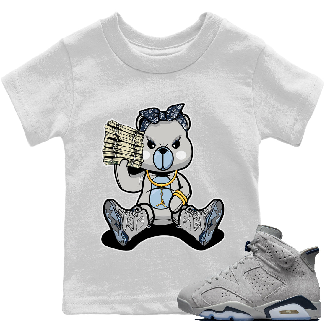 Jordan 6 Georgetown Sneaker Match Tees Bad Baby Bear Sneaker Tees Jordan 6 Georgetown Sneaker Release Tees Kids Shirts