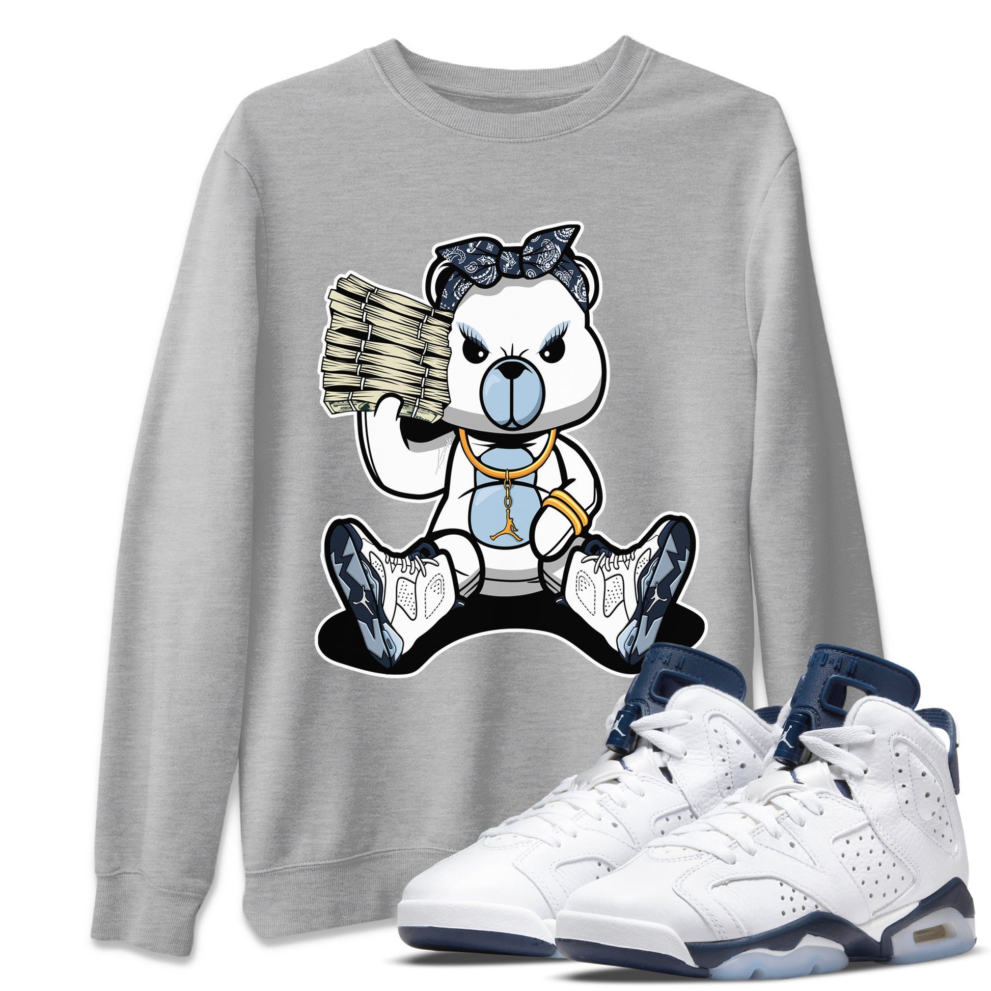 Jordan 6 Midnight Navy Sneaker Match Tees Bad Baby Bear Sneaker Tees Jordan 6 Midnight Navy Sneaker Release Tees Unisex Shirts