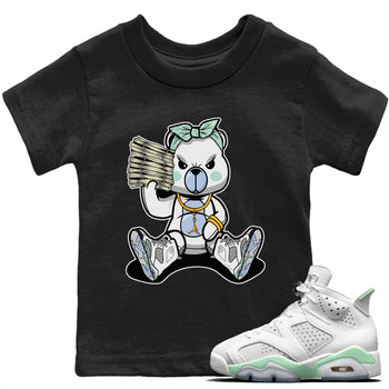 Jordan 6 Mint Foam Sneaker Match Tees Bad Baby Bear Sneaker Tees Jordan 6 Mint Foam Sneaker Release Tees Kids Shirts