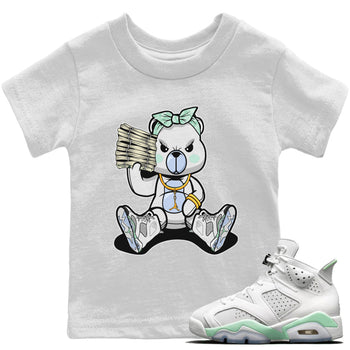 Jordan 6 Mint Foam Sneaker Match Tees Bad Baby Bear Sneaker Tees Jordan 6 Mint Foam Sneaker Release Tees Kids Shirts