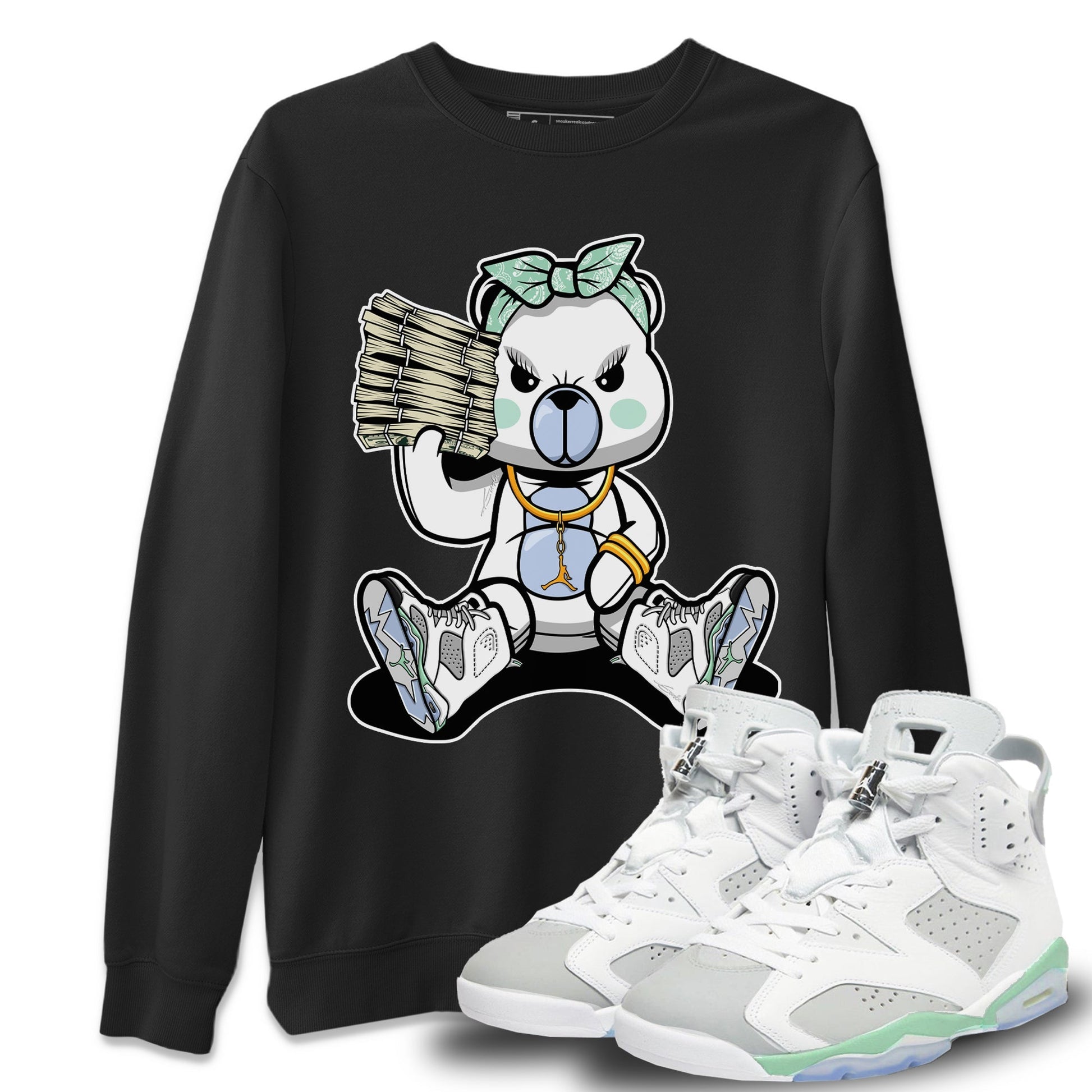 Jordan 6 Mint Foam Sneaker Match Tees Bad Baby Bear Sneaker Tees Jordan 6 Mint Foam Sneaker Release Tees Unisex Shirts