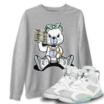 Jordan 6 Mint Foam Sneaker Match Tees Bad Baby Bear Sneaker Tees Jordan 6 Mint Foam Sneaker Release Tees Unisex Shirts