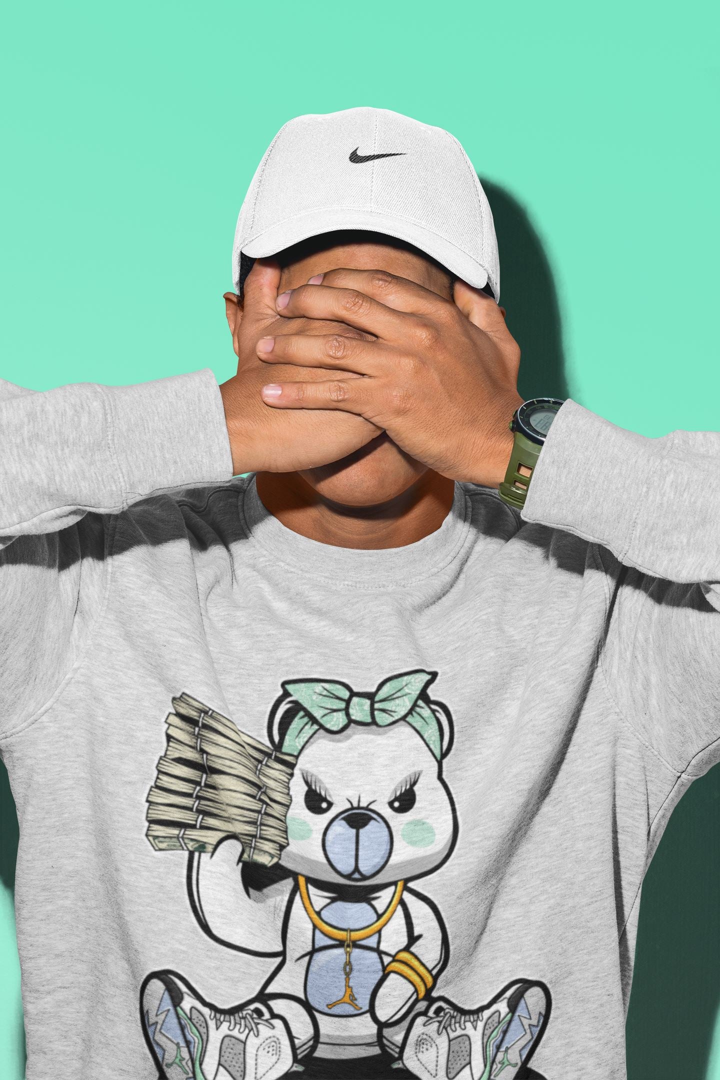 Jordan 6 Mint Foam Sneaker Match Tees Bad Baby Bear Sneaker Tees Jordan 6 Mint Foam Sneaker Release Tees Unisex Shirts