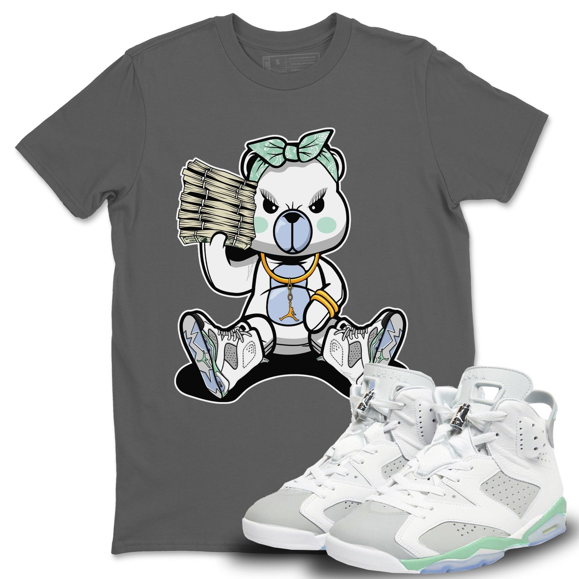 Jordan 6 Mint Foam Sneaker Match Tees Bad Baby Bear Sneaker Tees Jordan 6 Mint Foam Sneaker Release Tees Unisex Shirts