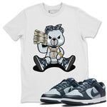 Dunk Championship Grey Sneaker Match Tees Bad Baby Bear Sneaker Tees Dunk Championship Grey SNRT Sneaker Tees Casual Short Sleeve Unisex Sneaker T-Shirts