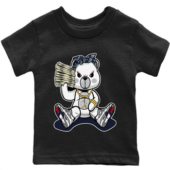 Jordan 4 Midnight Navy Sneaker Match Tees Bad Baby Bear Sneaker Tees Jordan 4 Midnight Navy Sneaker Release Tees Kids Shirts