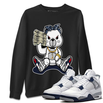 Jordan 4 Midnight Navy Sneaker Match Tees Bad Baby Bear Sneaker Tees Jordan 4 Midnight Navy Sneaker Release Tees Unisex Shirts