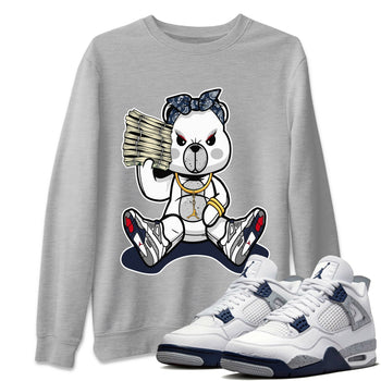 Jordan 4 Midnight Navy Sneaker Match Tees Bad Baby Bear Sneaker Tees Jordan 4 Midnight Navy Sneaker Release Tees Unisex Shirts