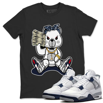 Jordan 4 Midnight Navy Sneaker Match Tees Bad Baby Bear Sneaker Tees Jordan 4 Midnight Navy Sneaker Release Tees Unisex Shirts