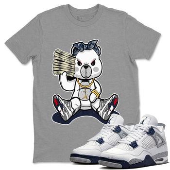 Jordan 4 Midnight Navy Sneaker Match Tees Bad Baby Bear Sneaker Tees Jordan 4 Midnight Navy Sneaker Release Tees Unisex Shirts