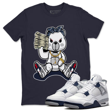 Jordan 4 Midnight Navy Sneaker Match Tees Bad Baby Bear Sneaker Tees Jordan 4 Midnight Navy Sneaker Release Tees Unisex Shirts